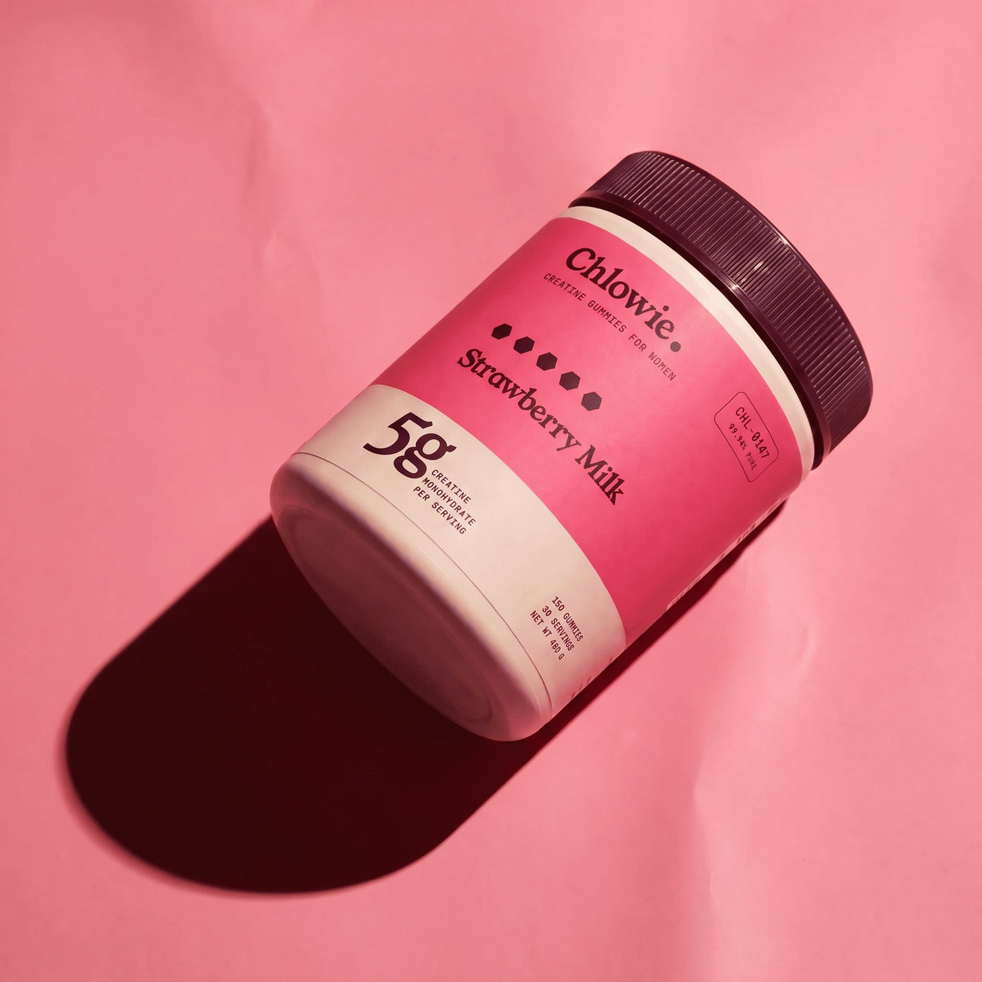 Chlowie Strawberry Milk creatine gummies jar